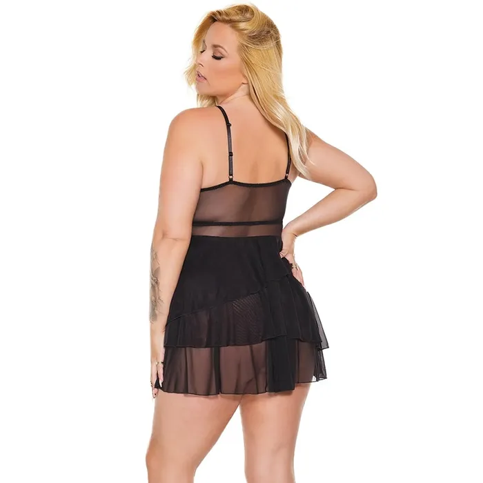 COQUETTE Anal Coquette Babydoll GStringBlack OS XHanging