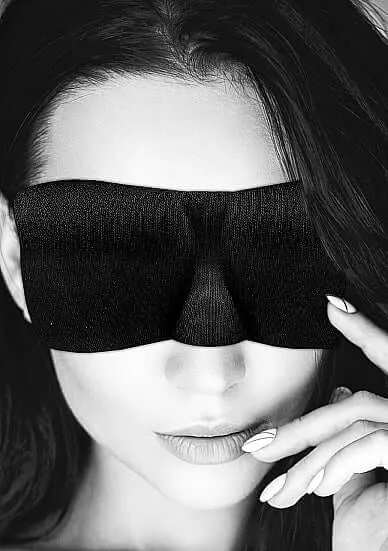 Couples SHOTS AMERICA Ouch Satin Curvy Eye Mask with Elastic Straps