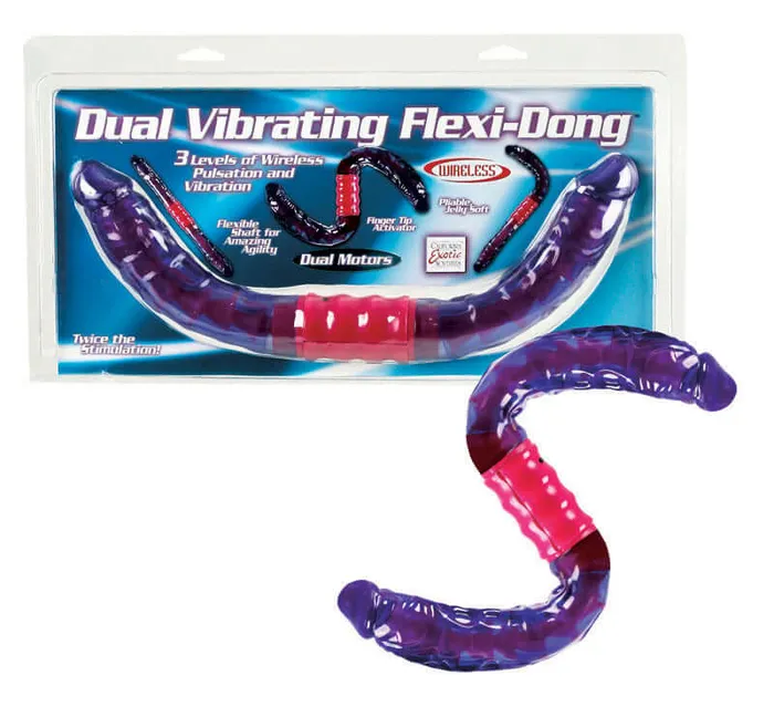 Dildos Dual Vibrating Flexi Dong 15Inch Double Dong with Adjustable Vertebrae and Dual Motors California Exotic Novelties