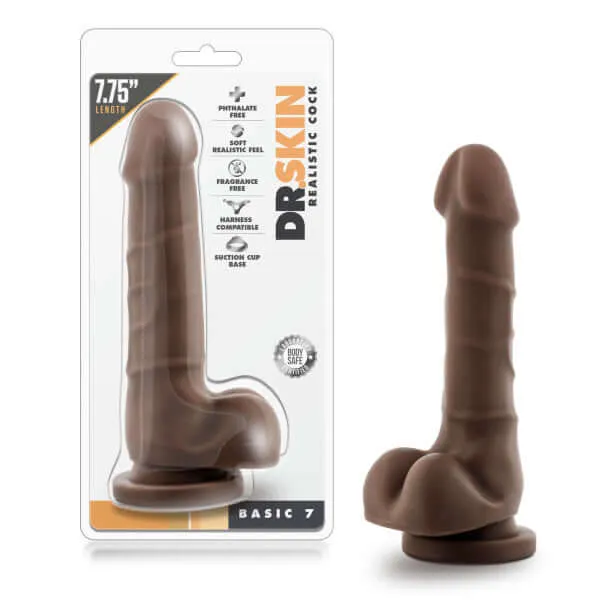 Dr Skin Realistic Cock Basic 775 Inches Chocolate Brown Dildo by Blush Novelties Blush Novelties Dildos Dr Skin Realistic Cock Basic 775 Inches Chocolate Brown Dildo by Blush Novelties Blush Novelties Dildos