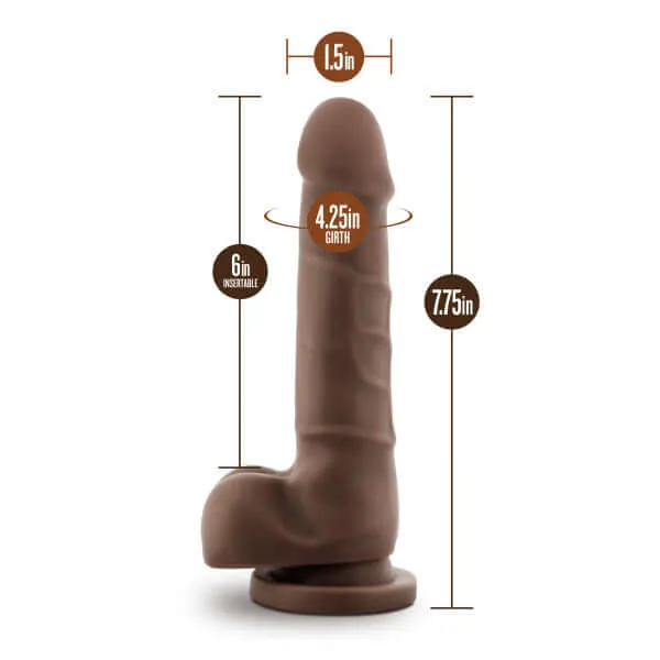 Dr Skin Realistic Cock Basic 775 Inches Chocolate Brown Dildo by Blush Novelties Blush Novelties Dildos