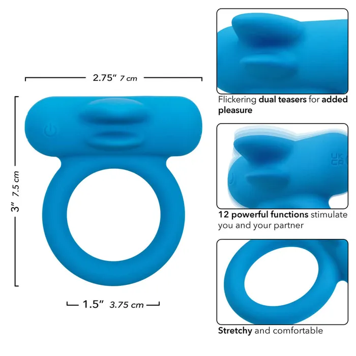 Female Sex Toys California Exotic Novelties Silicone Rechargeable Double Trouble Couples Vibrating Enhancer 12 Intense Functions