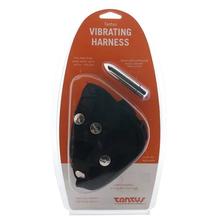 Female Sex Toys Velvet Vibrating Bullet Harness in Black Tantus