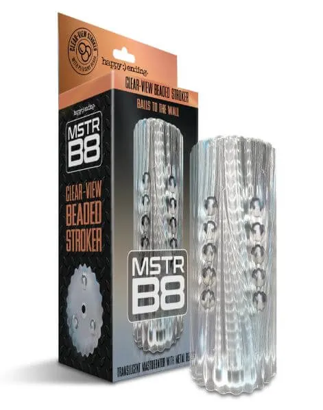 Global Novelties Male Sex Toys MSTR B8 ClearView Beaded Stroker 15 Metal Beads for Unique Sensations Global Novelties Male Sex Toys MSTR B8 ClearView Beaded Stroker 15 Metal Beads for Unique Sensations