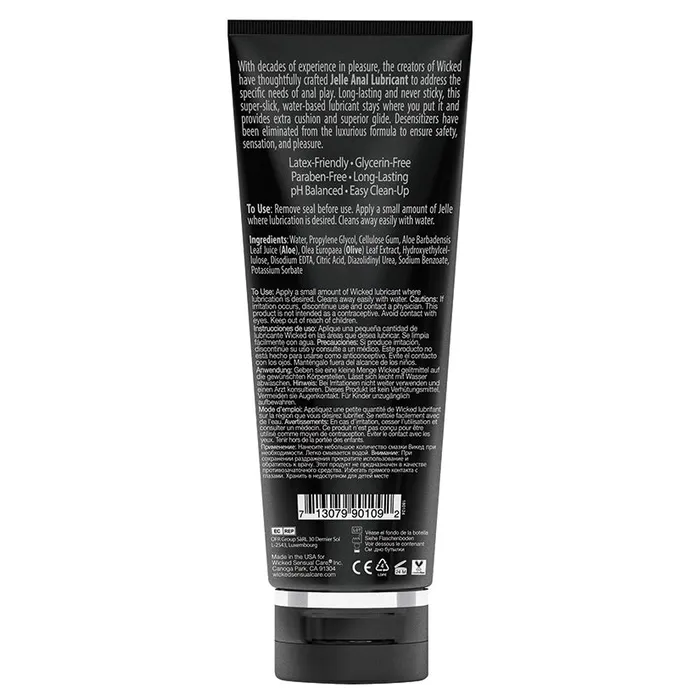 Lubricants WICKED SENSUAL Wicked Jelle Waterbased Anal Lubricant 8oz