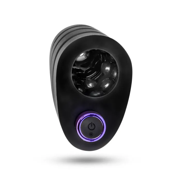 Male Sex Toys Blush M Elite Platinum By Blush Strk 5 Inch Vibrating Masturbator with Pleasure Chambers Made with Purio Ultra Soft Liquid Silicone