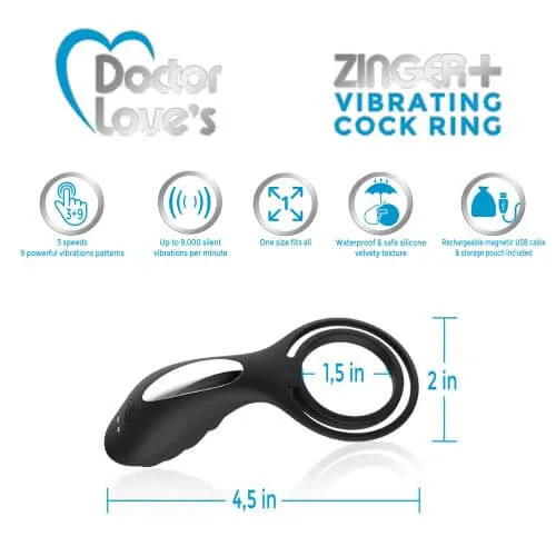 Male Sex Toys Doctor Love Doctor Love Zinger Vibrating Rechargeable Cock Ring