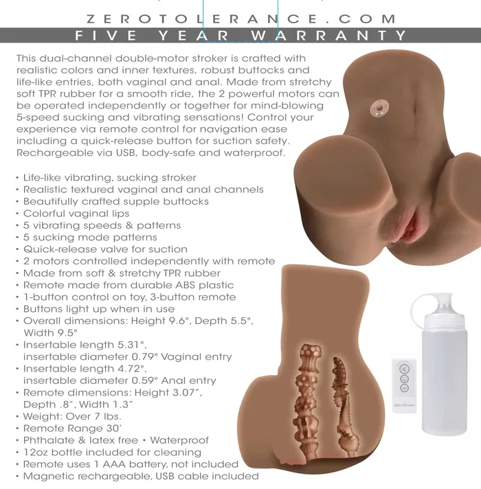 Male Sex Toys Evolved Novelties Zero Tolerance Rear Beauty Dark Female Masturbator