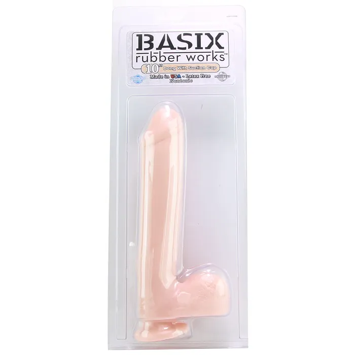 Pipedream Dildos Basix 10 Inch Suction Base Dildo in Flesh