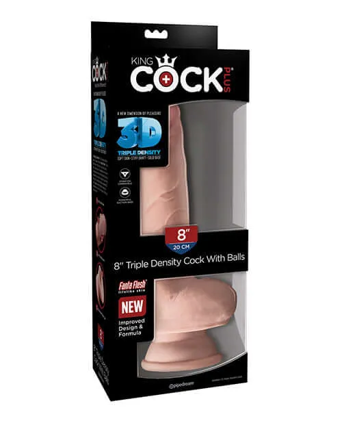 Pipedream Products Dildos King Cock Triple Density 8 inches Cock with Balls Beige Dildo Pipedream Products Dildos King Cock Triple Density 8 inches Cock with Balls Beige Dildo
