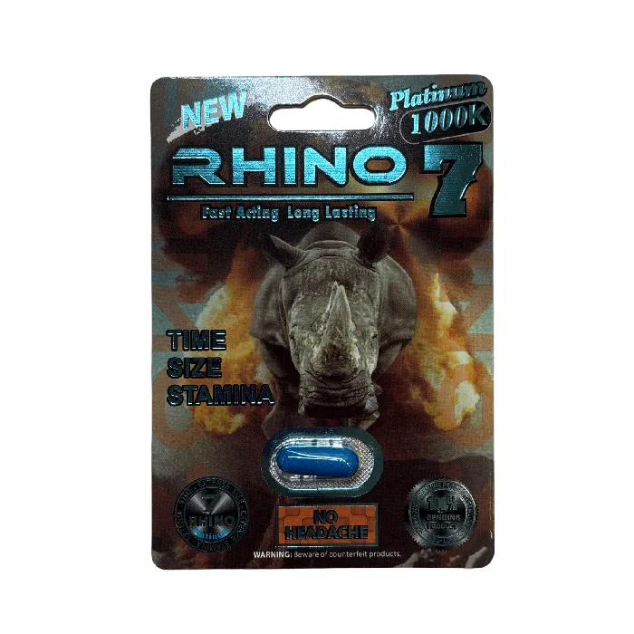 Rhino 7 Platinum 1000K 3 Capsules Enhanced Time Size and Stamina Supplement Rhino Male Sex Toys