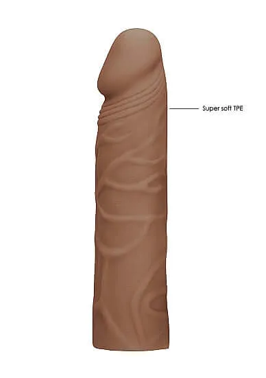 SHOTS AMERICA Male Sex Toys Experience Realistic Pleasure with the Realrock Penis Sleeve 7 inches in Medium Skin Tone