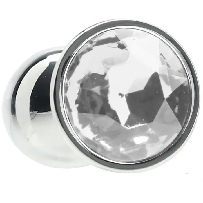 Shots Toys Anal Ouch Round Gem Silver Plug in Small