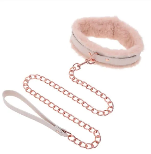 Sport Sheets Vibrators Peaches n CreaMe Fur Collar Leash Luxurious Faux Fur Rose Gold Hardware Adjustable Fit Sport Sheets Vibrators Peaches n CreaMe Fur Collar Leash Luxurious Faux Fur Rose Gold Hardware Adjustable Fit