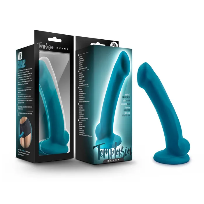 Temptasia By Blush Reina Realistic GSpot Teal 7Inch Long Dildo With Balls Suction Cup Base Blush Dildos Temptasia By Blush Reina Realistic GSpot Teal 7Inch Long Dildo With Balls Suction Cup Base Blush Dildos