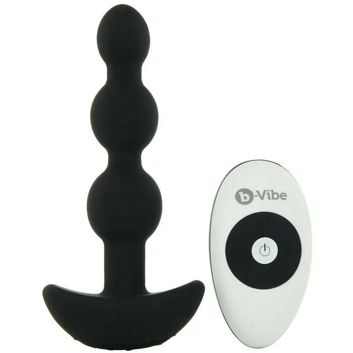 Triplet Remote Vibrating Beaded Plug in Black BVibe Anal