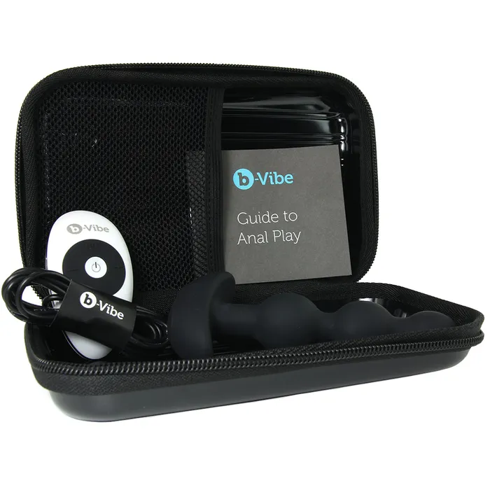 Triplet Remote Vibrating Beaded Plug in Black BVibe Anal