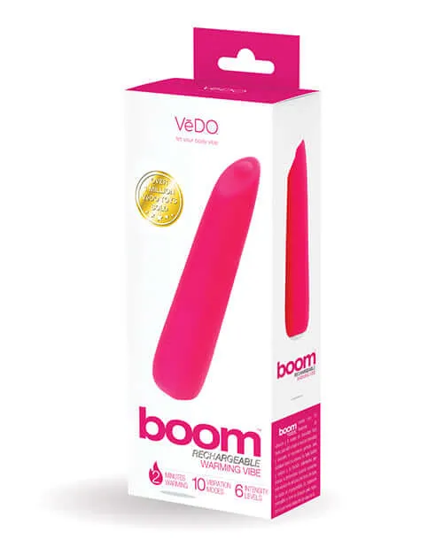Vedo Vibrators Vedo Boom Rechargeable Warming Vibe Foxy Pink 10 Functions 6 Intensity Levels Vedo Vibrators Vedo Boom Rechargeable Warming Vibe Foxy Pink 10 Functions 6 Intensity Levels
