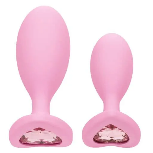 Vibrators California Exotic Novelties First Time Love Crystal Booty Duo Pink