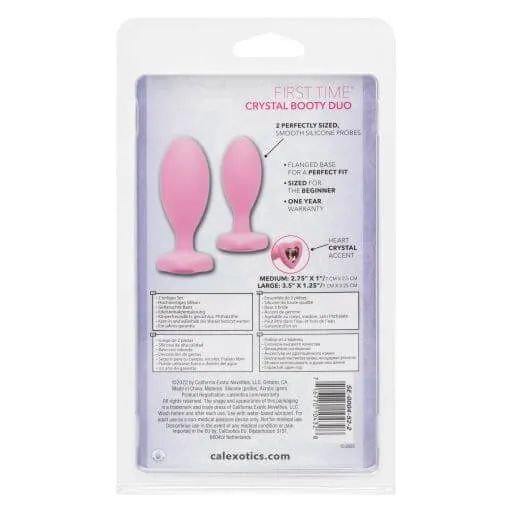 Vibrators California Exotic Novelties First Time Love Crystal Booty Duo Pink