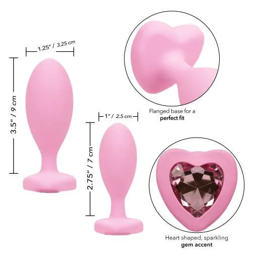 Vibrators California Exotic Novelties First Time Love Crystal Booty Duo Pink