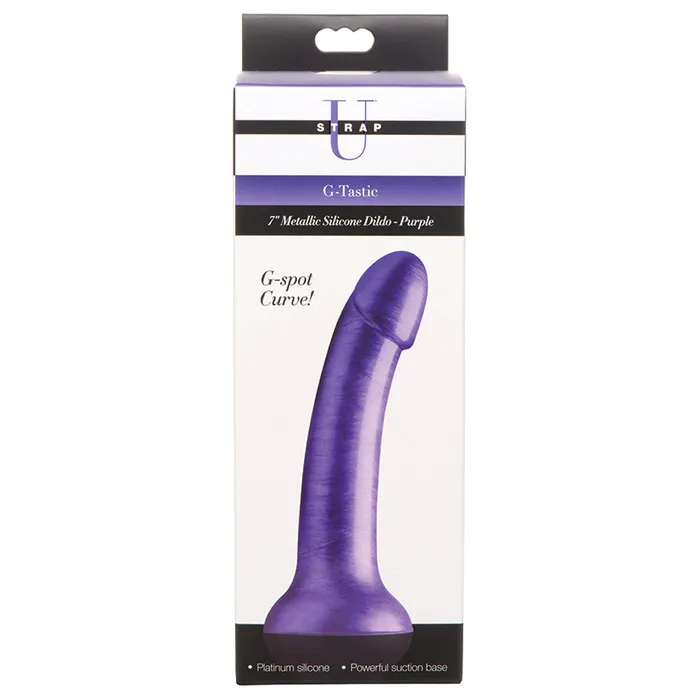 Xr Brands Strap U GTastic Metallic Silicone DildoPurple 7 Dildos