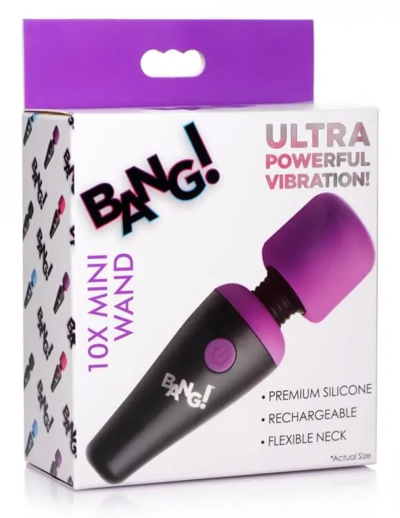 XR Brands Vibrators Bang 10X Vibrating Mini Wand Purple