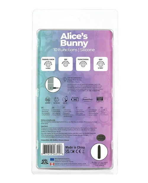 BMS Enterprises Alices Bunny Rechargeable Bullet with Rabbit Sleeve Female Sex Toys