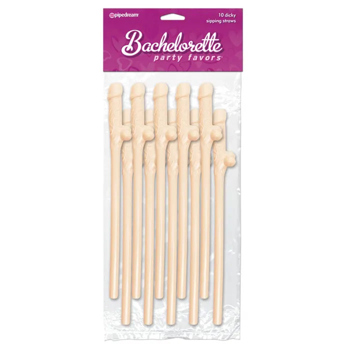 Dildos Bachelorette Party Favors 10 Dicky Sipping Straws Light Pipedream