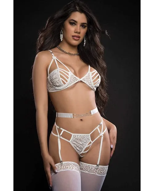 Female Sex Toys G World Intimates Caged Wired Bra Garter Panty Stockings One Size Fits Most