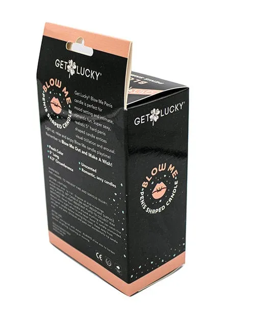 Get Lucky 5 Blow Me Penis Candle Peach Get Lucky Male Sex Toys