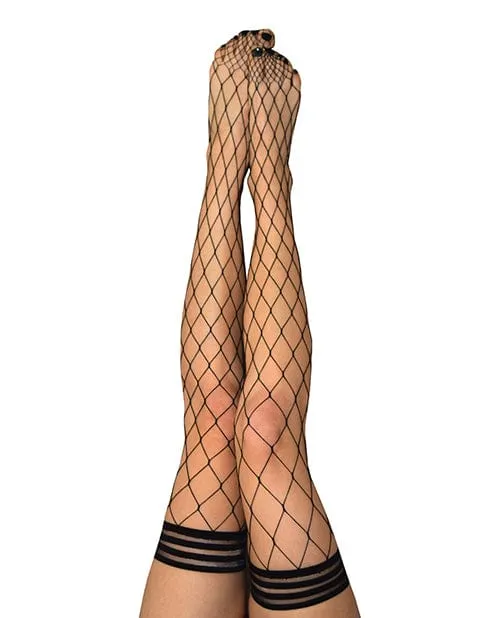 Kixies Anal Kixies Michelle Large Fishnet Thigh High Black B