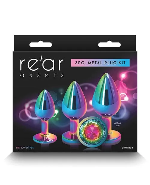 NS Novelties Anal Rear Assets Rainbow Gem Anal Trainer Kit Multi Color