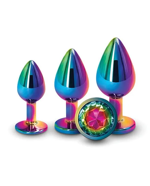 NS Novelties Anal Rear Assets Rainbow Gem Anal Trainer Kit Multi Color