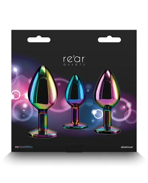 NS Novelties Anal Rear Assets Rainbow Gem Anal Trainer Kit Multi Color