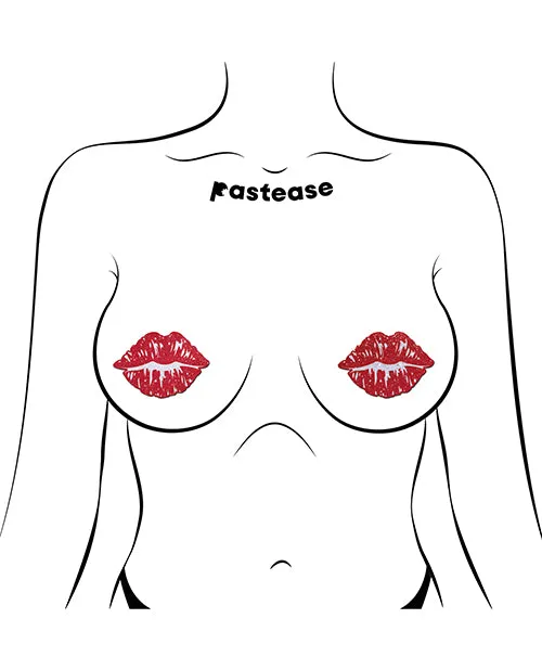 Pastease Vibrators Pastease Premium Sparkle Kissing Lips Red OS