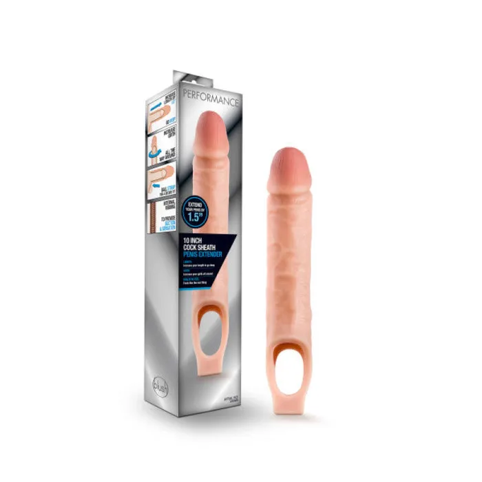 Performance 10 Inch Cock Sheath Penis Extender Vanilla Blush Novelties Dildos Performance 10 Inch Cock Sheath Penis Extender Vanilla Blush Novelties Dildos
