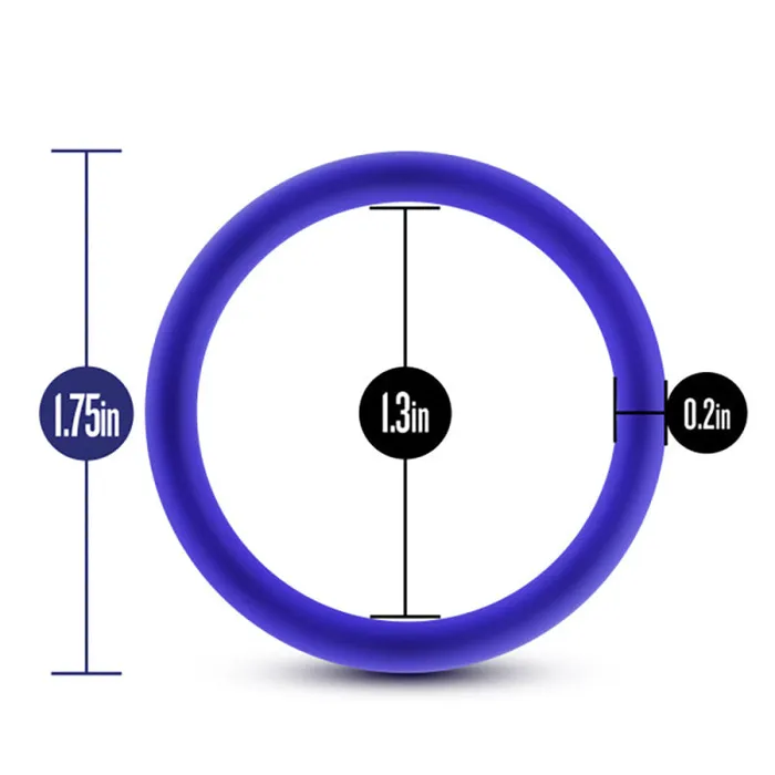 Performance Vs1 Pure Premium Silicone Cockrings Medium Indigo Blush Novelties Female Sex Toys