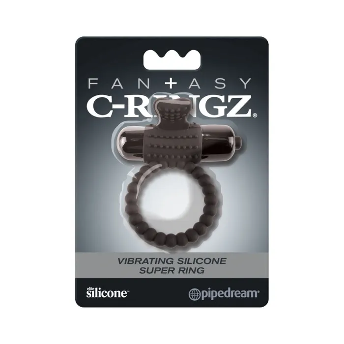 Pipedream Fantasy CRingz Vibrating Silicone Super Ring Black Couples