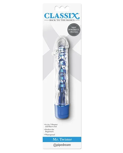 Pipedream Products Classix Mr Twister Vibe with Sleeve Blue Vibrators