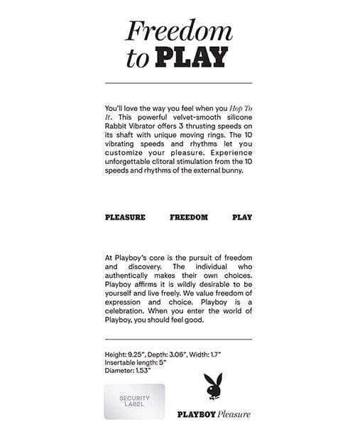 Playboy Vibrators Playboy Pleasure Hop To It Rabbit Vibrator Acai