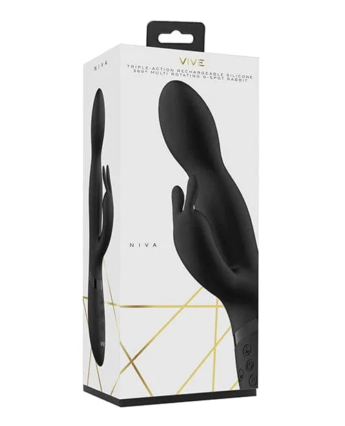 Shots America Vibrators Shots Vive Niva Rotating Rabbit Black