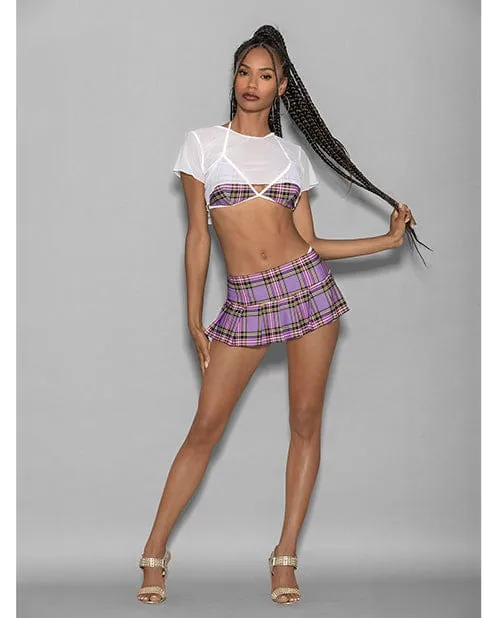 Vibrators Escante Euphoria 5 Piece Girly Adult School Girl Purple Plaid One Size Fits Most