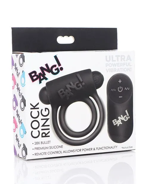 XR Brands Couples Bang Vibrating Cock Ring Bullet with Remote Control