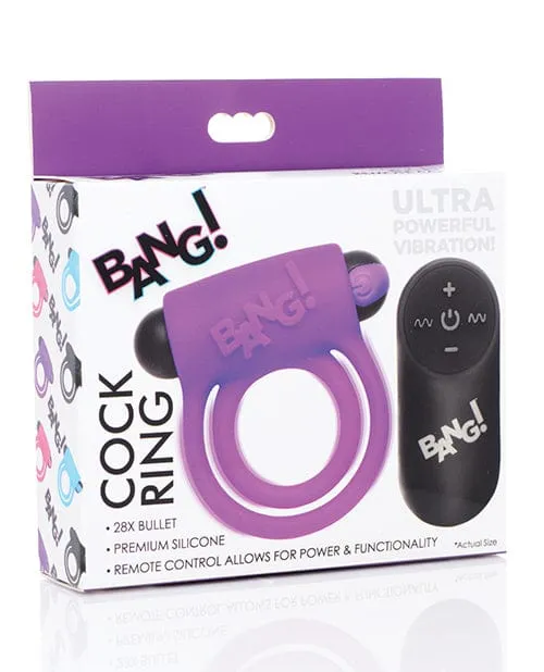 XR Brands Couples Bang Vibrating Cock Ring Bullet with Remote Control