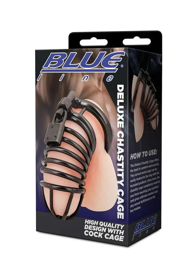 Blue Line CandB Gear Male Sex Toys Deluxe Chastity Cage