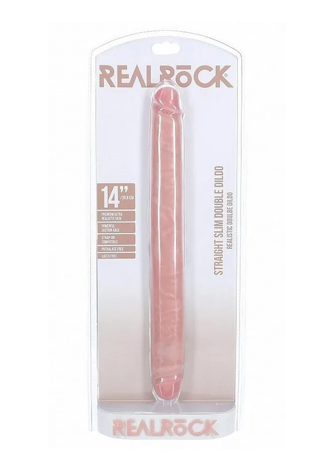 Dildos Realrock Realistic Skin Slim Double Ended Dong Real Rock