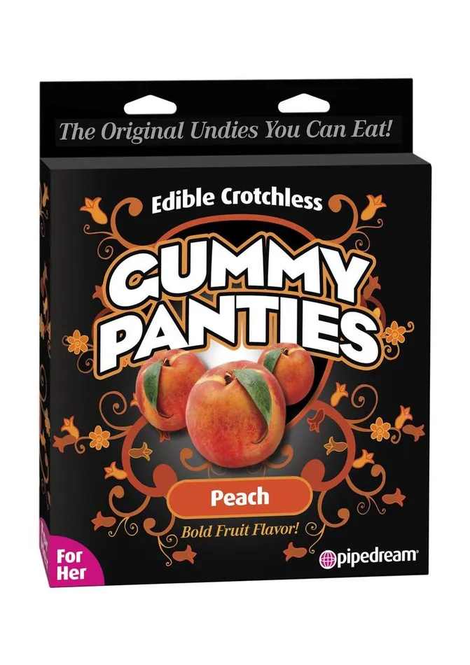 Edible Crotchless Gummy Panties Peach Pipedream Vibrators