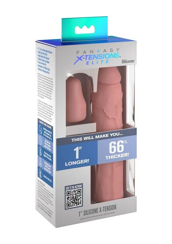 Fantasy XTensions Elite Silicone 7in Sleeve with 1in Plug Fantasy XTensions Male Sex Toys Fantasy XTensions Elite Silicone 7in Sleeve with 1in Plug Fantasy XTensions Male Sex Toys