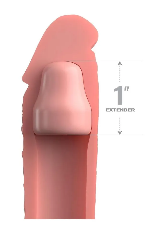 Fantasy XTensions Elite Silicone 7in Sleeve with 1in Plug Fantasy XTensions Male Sex Toys